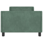 Barnsängram med sänggavel Havgrön 90 x 200 cm Sammet