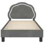 Barnsängram med sänggavel Mörkgrå 80 x 160 cm Sammet