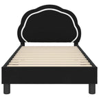 Barnsängram med sänggavel Svart 80 x 160 cm Sammet