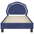 Barnsängram med sänggavel Polisblå 80 x 160 cm Sammet