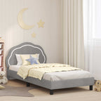 Barnsängram med sänggavel Ljusgrå 80 x 200 cm Sammet