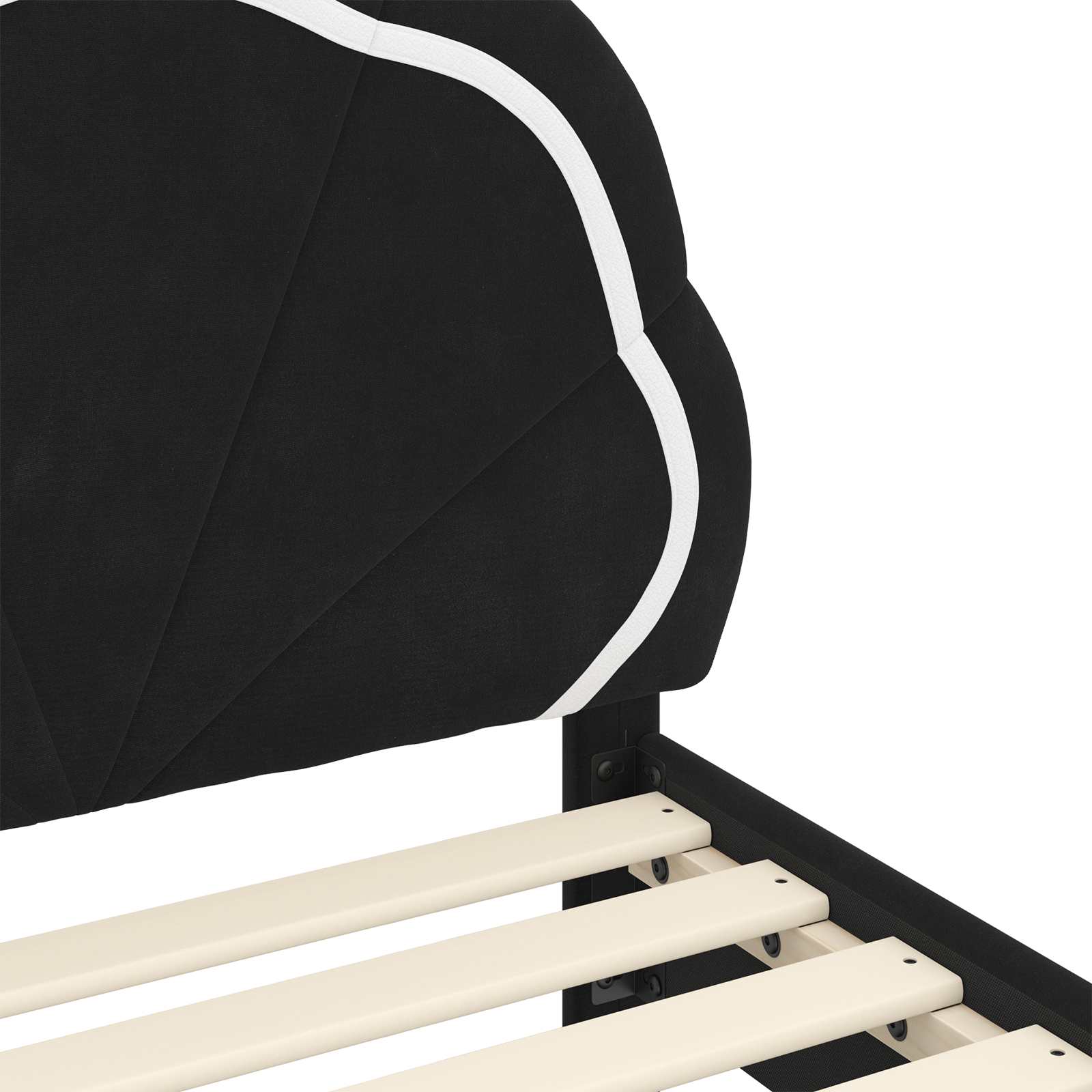 Barnsängram med sänggavel Svart 90 x 200 cm Sammet