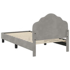 Barnsängram med sänggavel Ljusgrå 80 x 160 cm Sammet