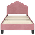 Barnsängram med sänggavel Rosa 80 x 160 cm Sammet