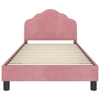 Barnsängram med sänggavel Rosa 90 x 190 cm Sammet