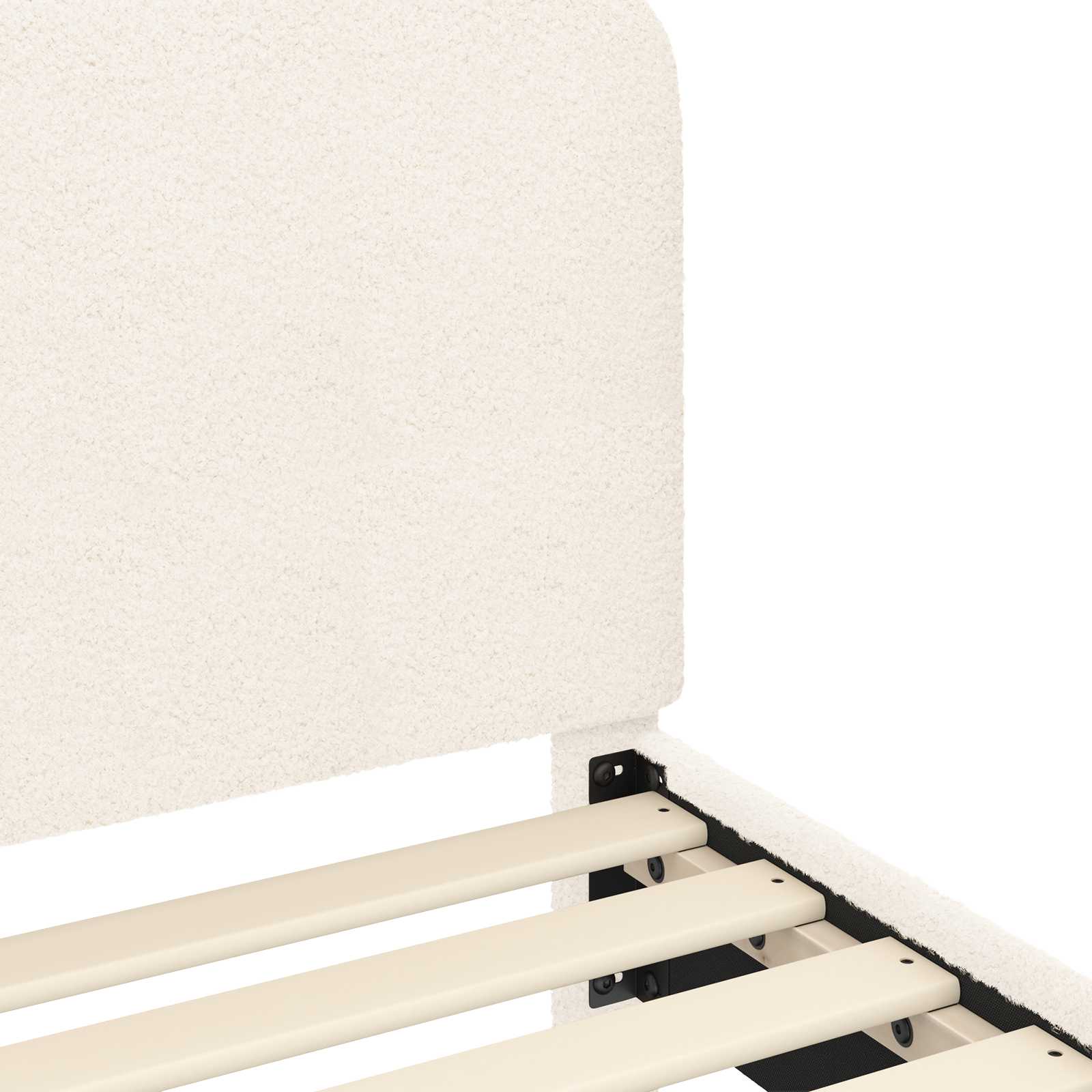 Barnsängram med sänggavel Kräm 80 x 160 cm Sjöfåls tyg