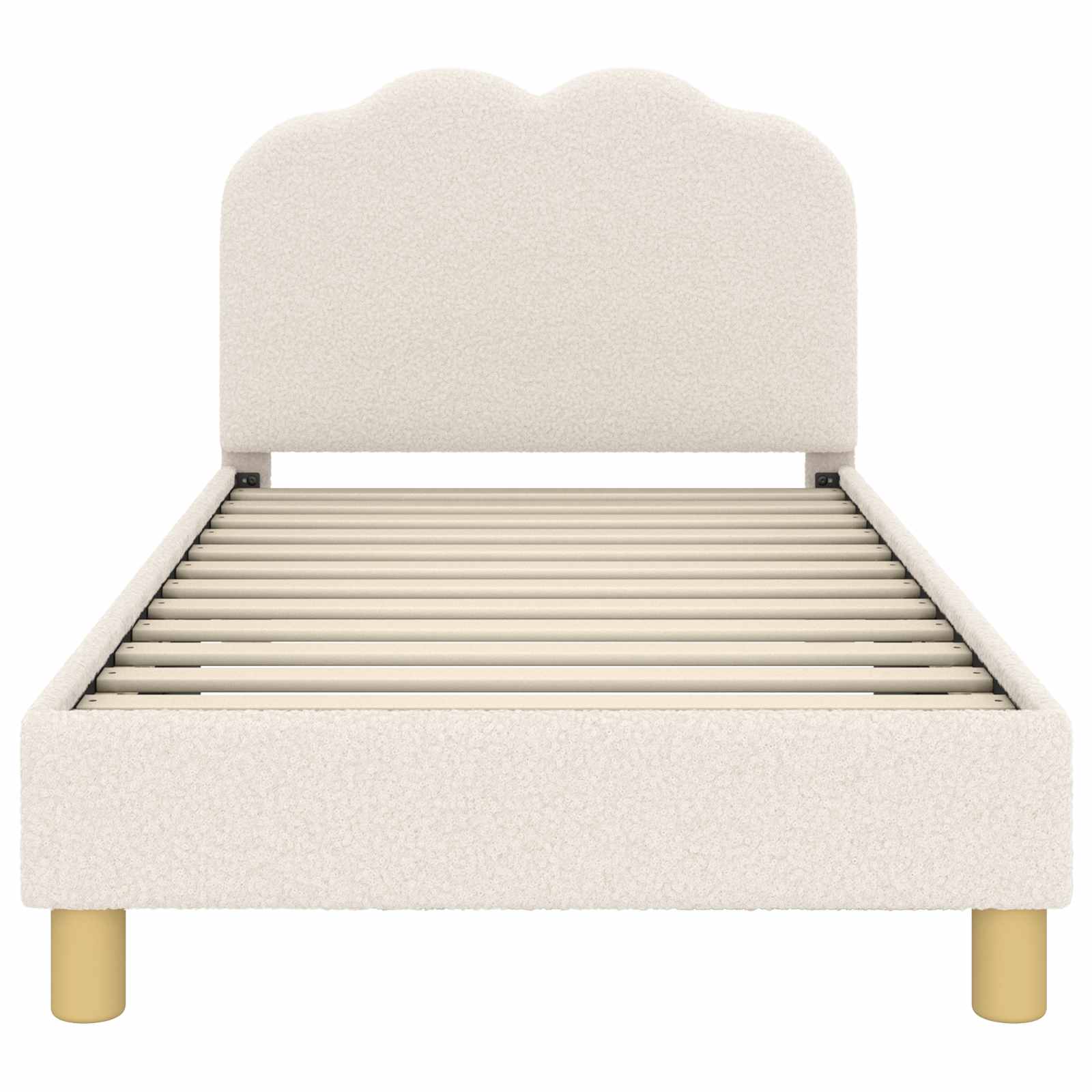 Barnsängram med sänggavel Kräm 80 x 160 cm Sjöfåls tyg