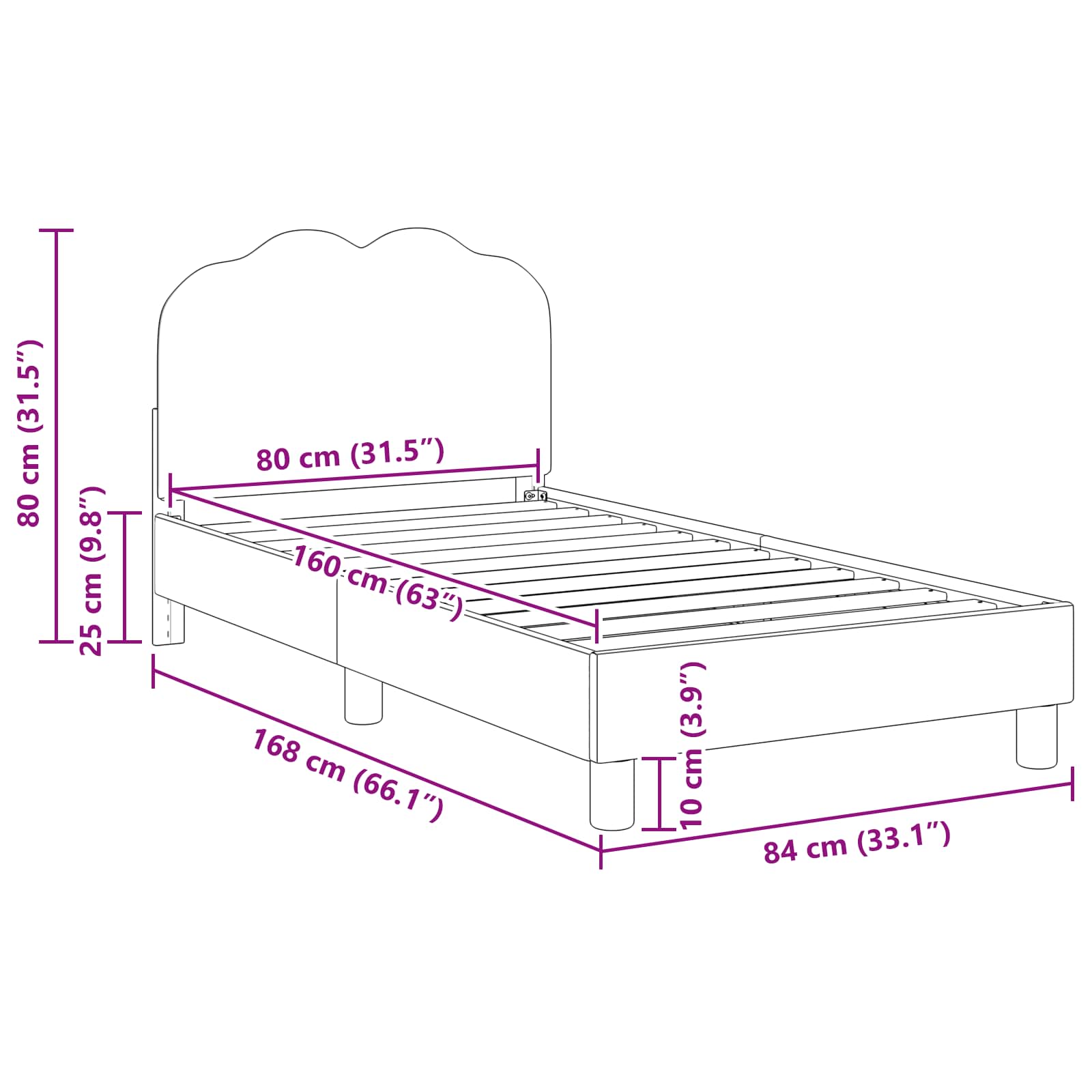 Barnsängram med sänggavel Kräm 80 x 160 cm Sjöfåls tyg