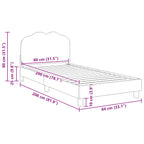 Barnsängram med sänggavel Kräm 80 x 200 cm Sjöfåls tyg