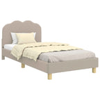 Barnsängram med sänggavel Ljusgrå 80 x 200 cm Sjöfåls tyg