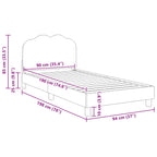 Barnsängram med sänggavel Kräm 90 x 190 cm Sjöfåls tyg