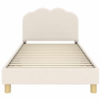 Barnsängram med sänggavel Kräm 90 x 200 cm Sjöfåls tyg