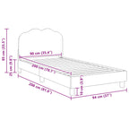 Barnsängram med sänggavel Ljusgrå 90 x 200 cm Sjöfåls tyg
