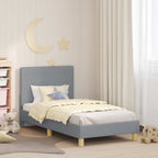 Barnsängram med sänggavel Ljusgrå 80 x 160 cm tyg