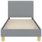 Barnsängram med sänggavel Ljusgrå 80 x 160 cm tyg