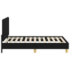 Barnsängram med sänggavel med huvudgavel Svart 80 x 160 cm tyg