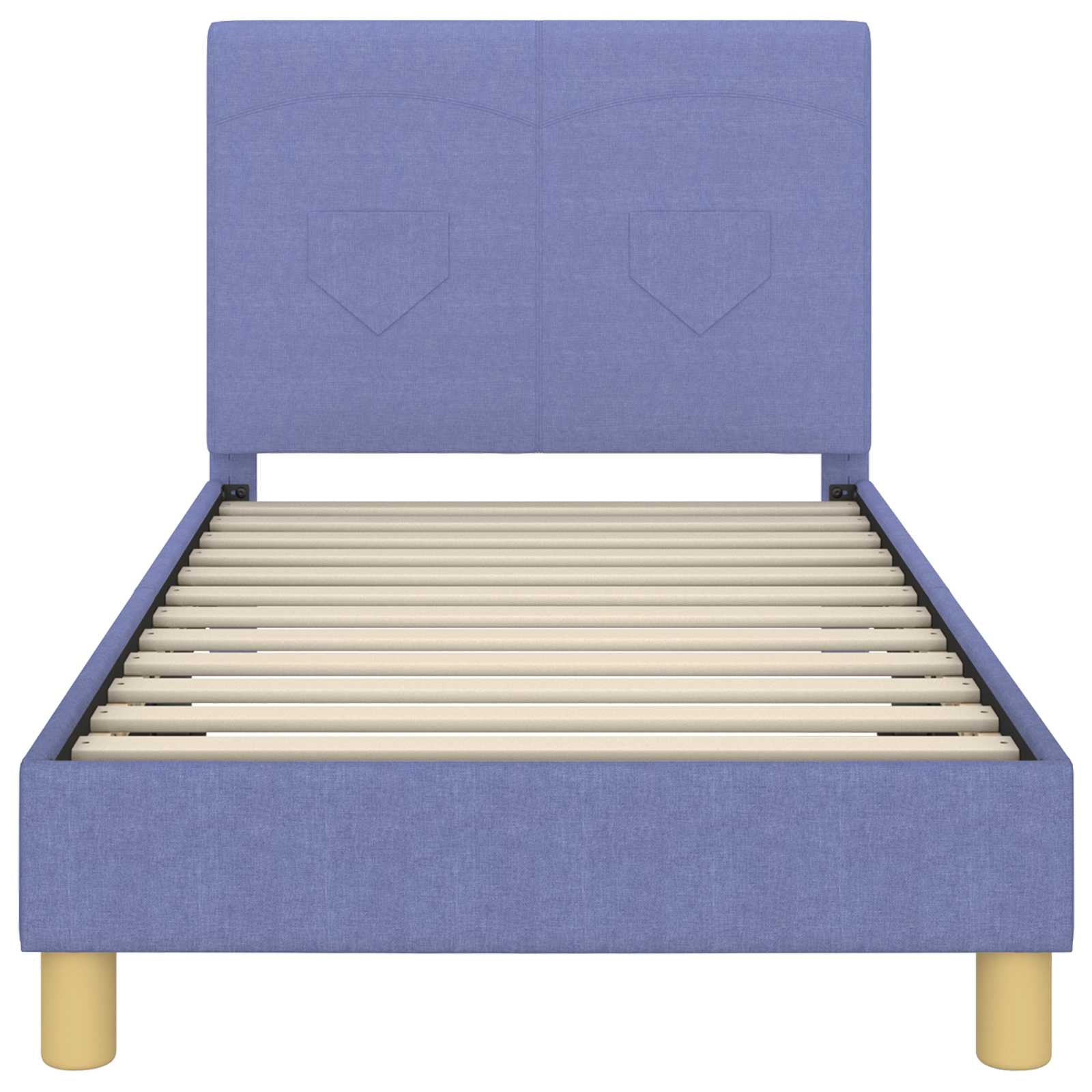 Barnsängram med sänggavel Jeansblå 80 x 160 cm tyg