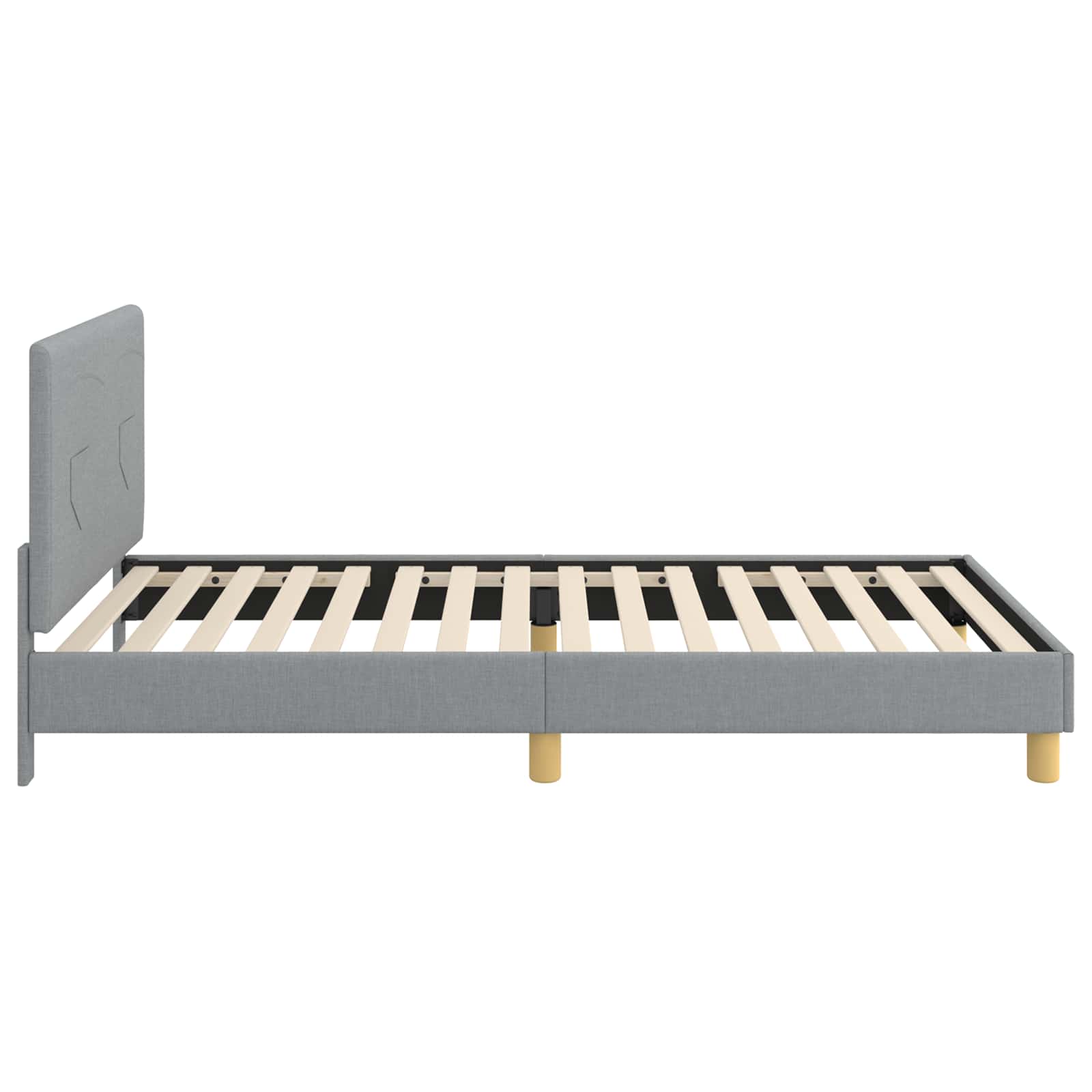 Barnsängram med sänggavel Ljusgrå 90 x 190 cm tyg