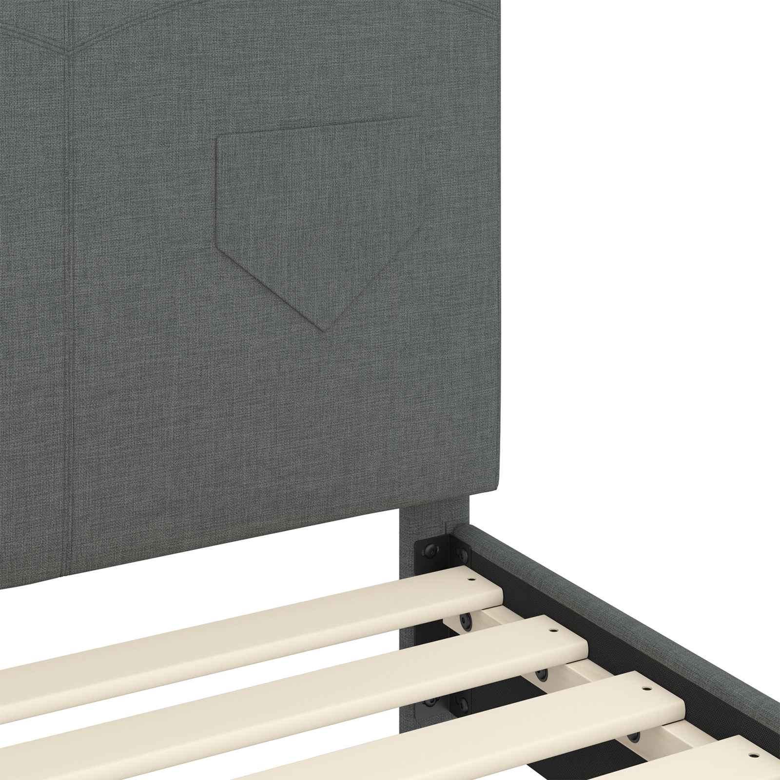 Barnsängram med sänggavel Mörkgrå 90 x 200 cm tyg