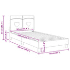Barnsängram med sänggavel Mörkgrå 90 x 200 cm tyg