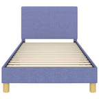 Barnsängram med sänggavel Jeansblå 90 x 200 cm tyg