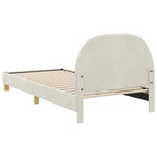 Barnsängram med sänggavel Kräm 80 x 200 cm Sammet