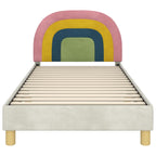 Barnsängram med sänggavel Kräm 90 x 190 cm Sammet