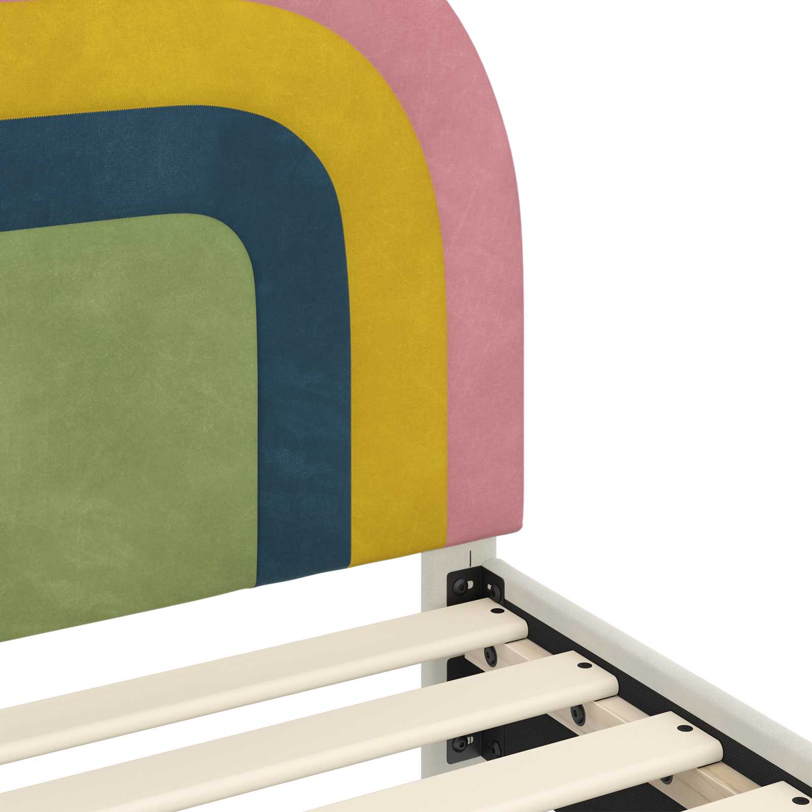 Barnsängram med sänggavel Kräm 90 x 200 cm Sammet