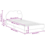 Barnsängram med sänggavel med huvudgavel Rosa 90 x 190 cm PU