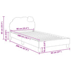 Barnsängram med sänggavel med huvudgavel Rosa 90 x 200 cm PU