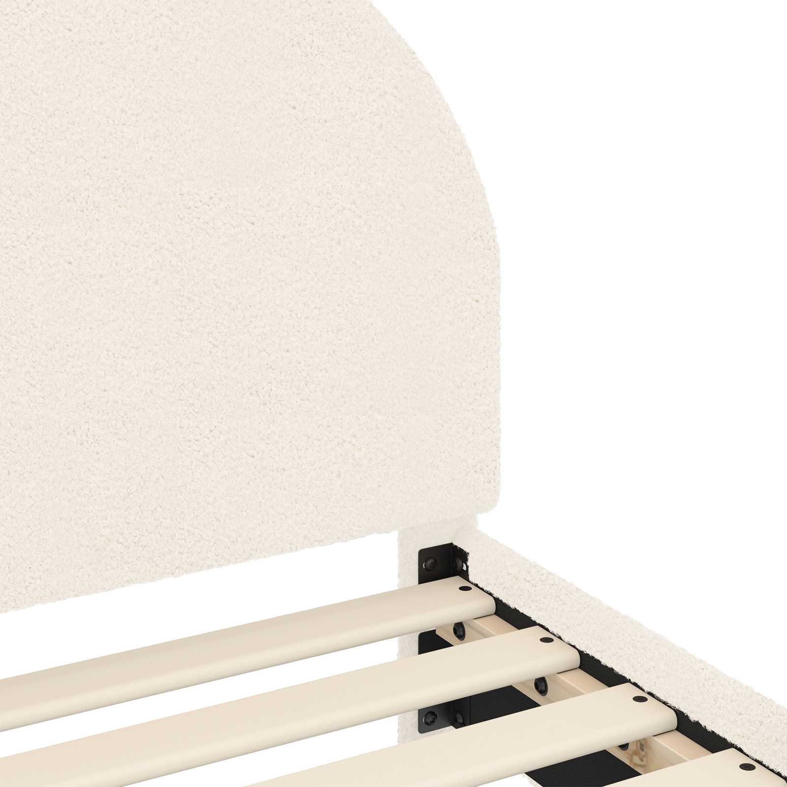 Barnsängram med sänggavel Kräm 80 x 160 cm Sjöfåls tyg