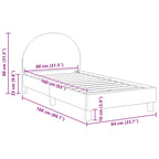 Barnsängram med sänggavel Kräm 80 x 160 cm Sjöfåls tyg