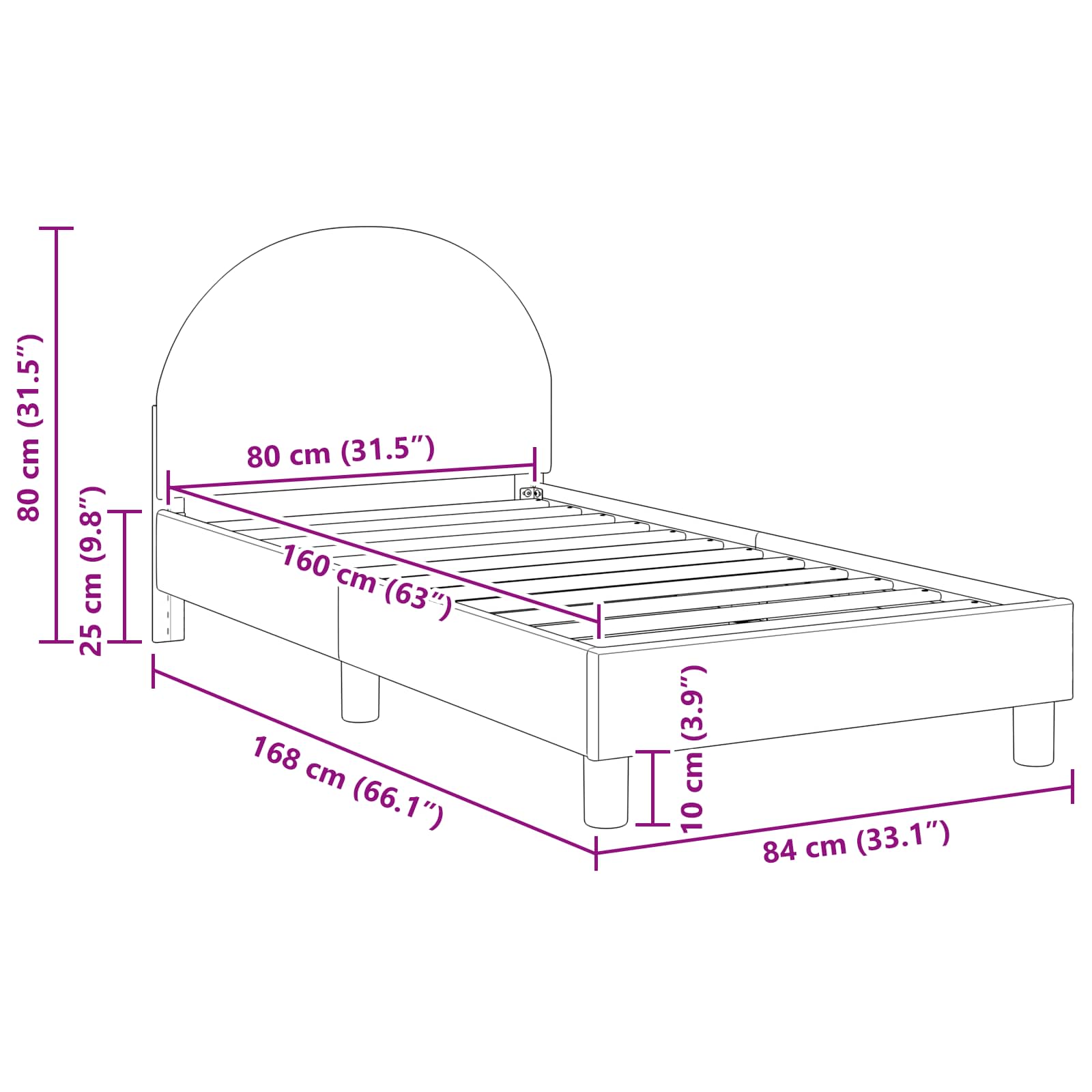 Barnsängram med sänggavel Ljusgrå 80 x 160 cm Sjöfåls tyg