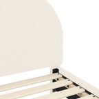 Barnsängram med sänggavel Kräm 90 x 190 cm Sjöfåls tyg