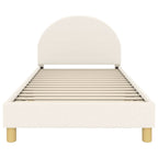 Barnsängram med sänggavel Kräm 90 x 190 cm Sjöfåls tyg