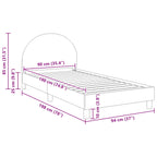 Barnsängram med sänggavel Kräm 90 x 190 cm Sjöfåls tyg
