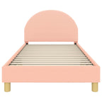 Barnsängram med sänggavel Rosa 90 x 190 cm Sjöfåls tyg