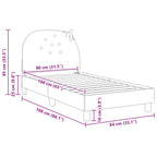 Barnsängram med sänggavel Rosa 80 x 160 cm Sammet