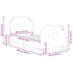 Barnsängram med sänggavel Rosa 80 x 160 cm Sammet