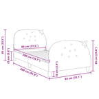 Barnsängram med sänggavel Rosa 80 x 200 cm Sammet