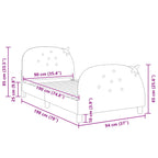 Barnsängram med sänggavel Rosa 90 x 190 cm Sammet