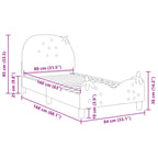 Barnsängram med sänggavel Rosa 80 x 160 cm Sammet