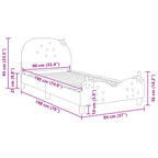 Barnsängram med sänggavel Rosa 90 x 190 cm Sammet