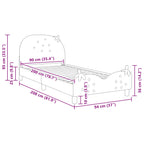 Barnsängram med sänggavel Rosa 90 x 200 cm Sammet