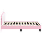 Barnsängram med sänggavel med huvudgavel Rosa 80 x 160 cm PU