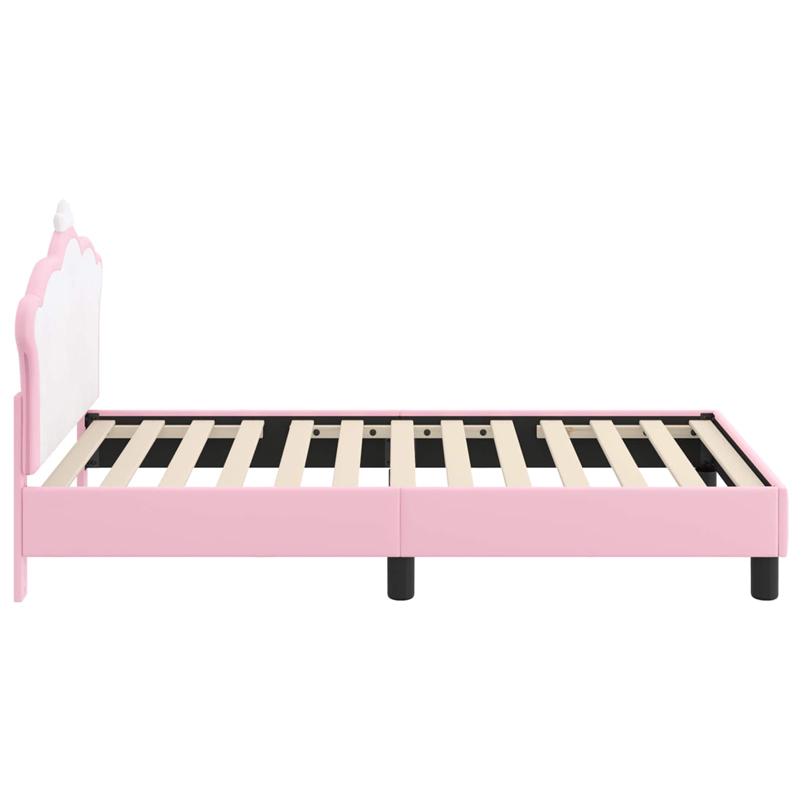 Barnsängram med sänggavel med huvudgavel Rosa 80 x 160 cm PU