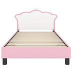 Barnsängram med sänggavel med huvudgavel Rosa 90 x 200 cm PU