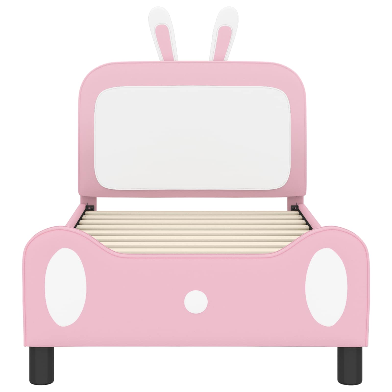 Barnsängram med sänggavel med huvudgavel Rosa 80 x 160 cm PU