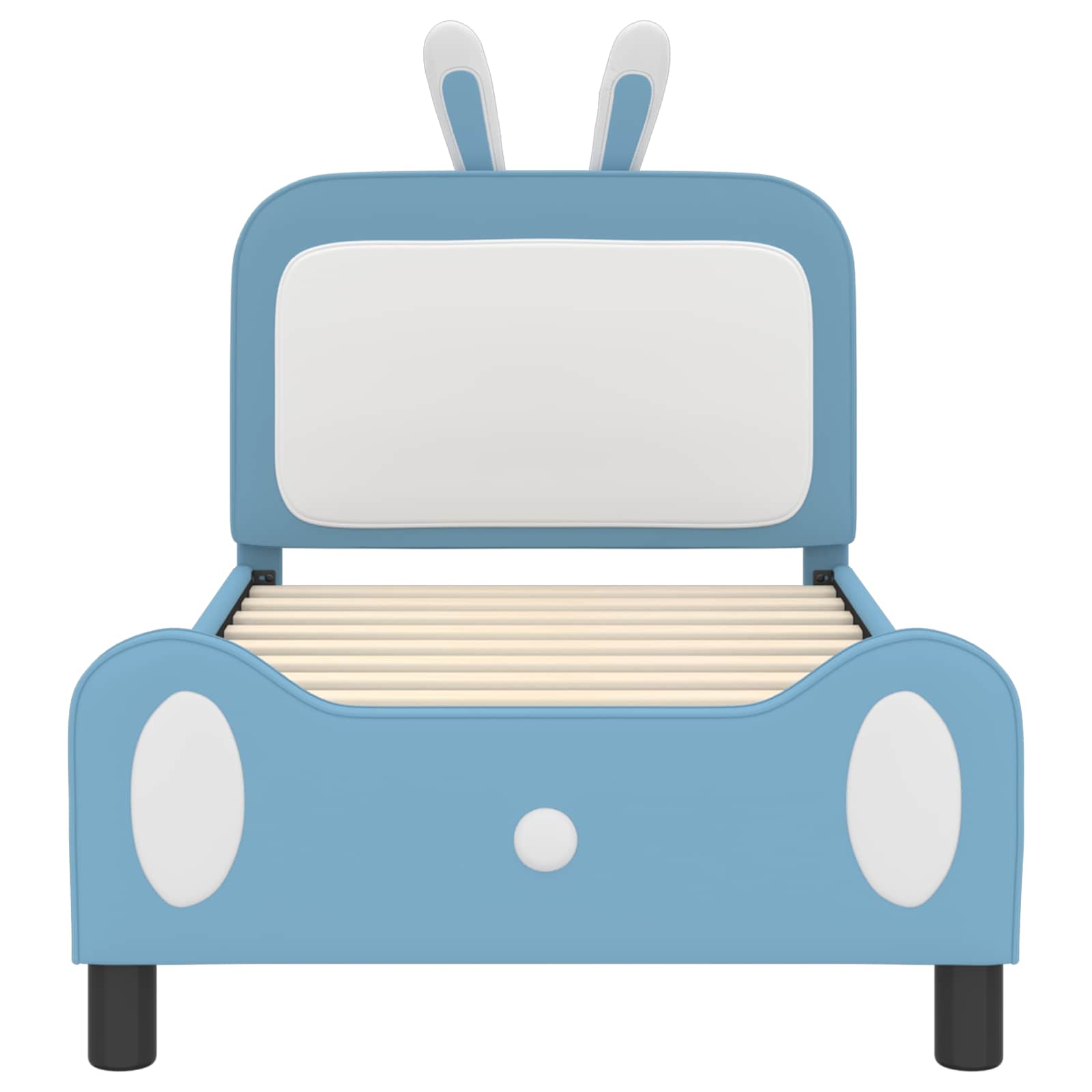 Barnsängram med sänggavel med huvudgavel Blå 80 x 160 cm PU