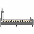 Barnsängram med sänggavel med huvudgavel Ljusgrå 80 x 160 cm PU